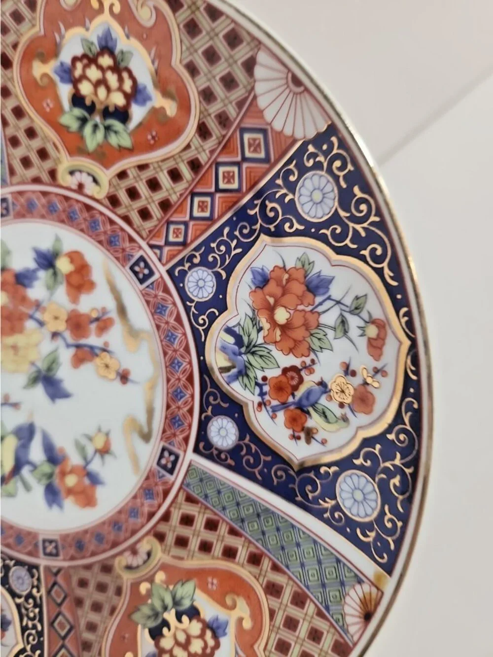 Vtg Heygill Imari Salad Plates Set of 4 Japan Fan Pattern Floral w/Birds Rare - Picture 7 of 10